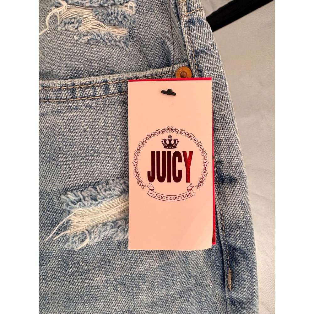 Juicy Couture Distressed Jeans Sz 2 Relaxed Fit NWT - Picture 4 of 4